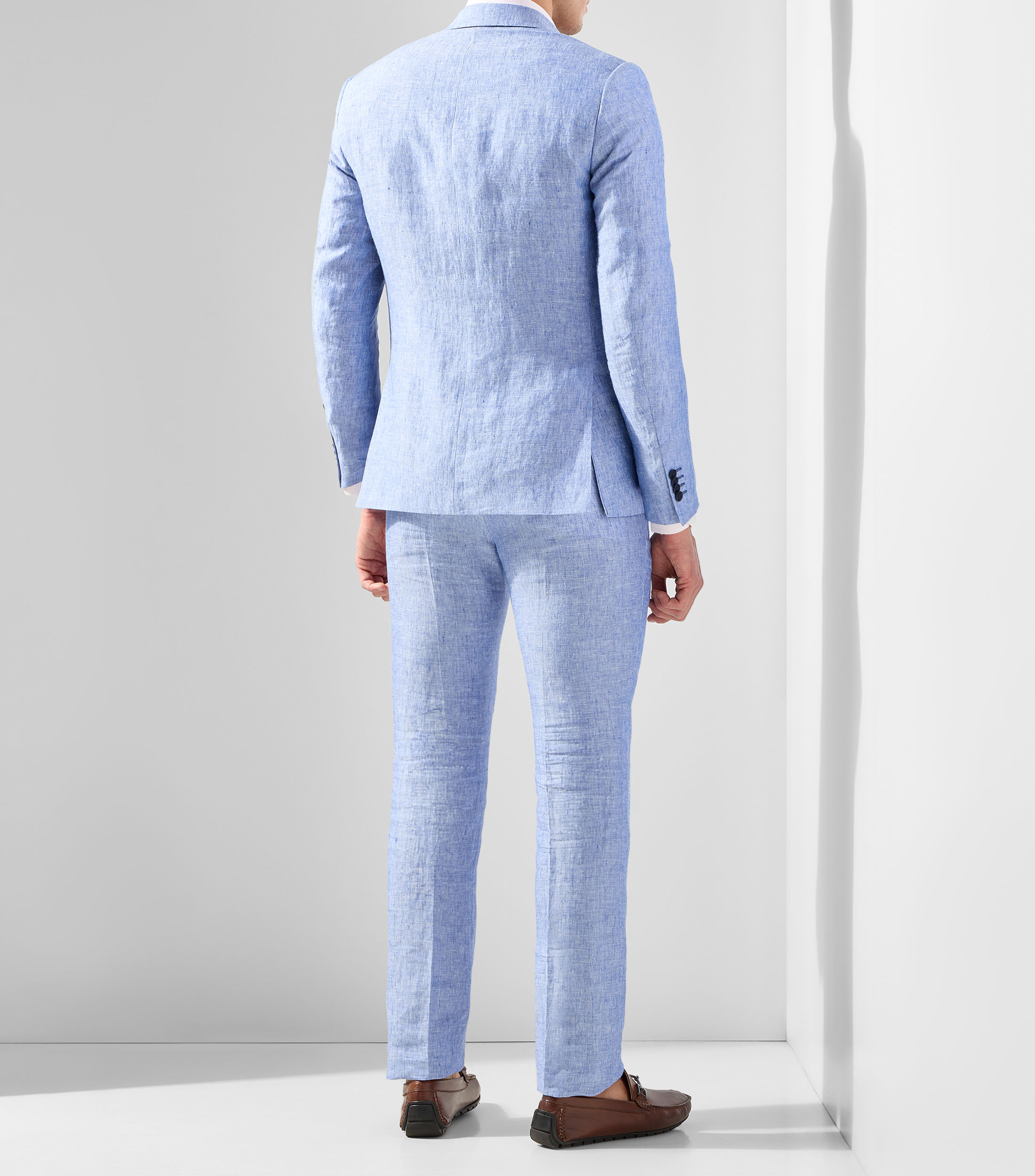 Traje en lino corte slim jaspeado Hombre